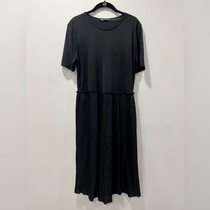 Zara Midi Dress with Textured Skirt